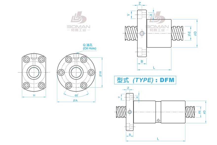 TBI DFM03205-4 TBI滚珠丝杠选型表